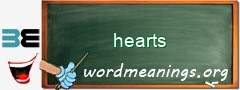 WordMeaning blackboard for hearts